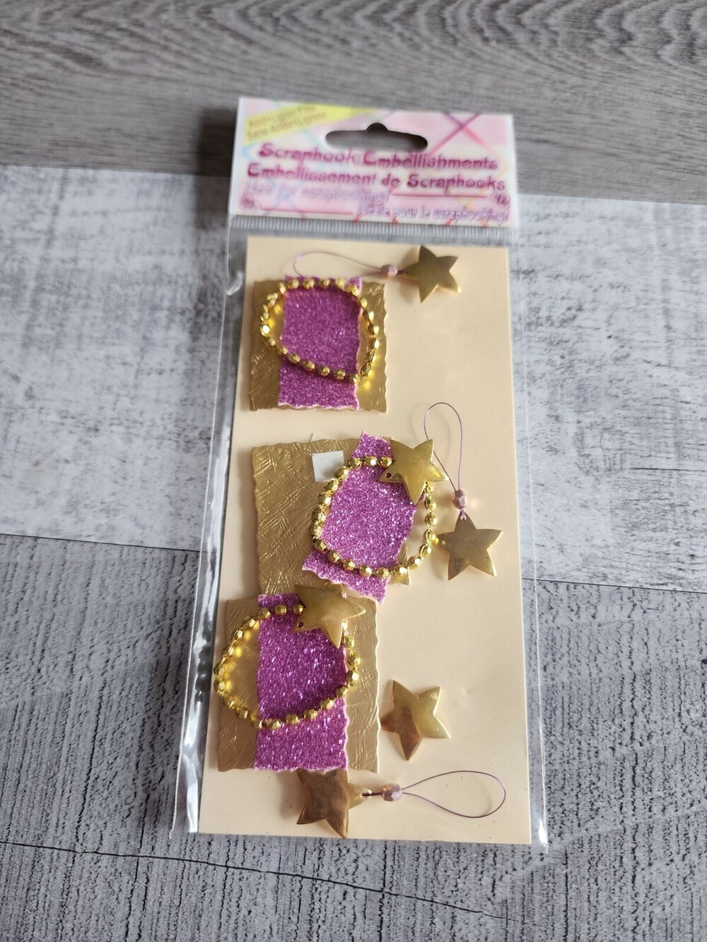 Presents Stars Gold Stickers Scrapbook Card Journal 3D Embellishments NEW #48
